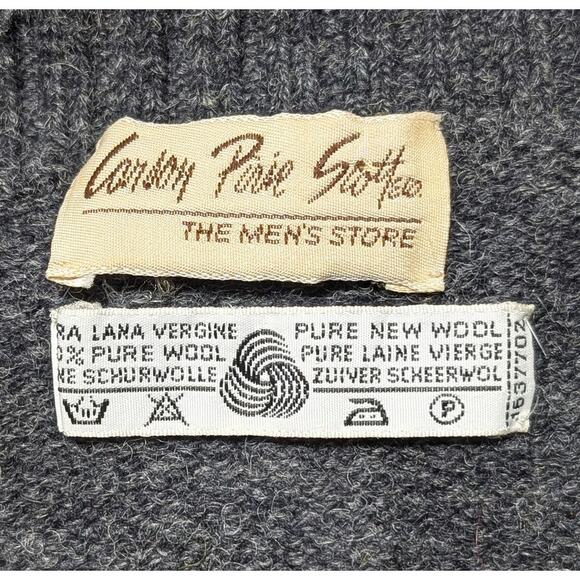 Carson Pirie Scott Sweater Men’s L Wool Gray Geometric Argyle Pullover Vintage - Picture 3 of 6